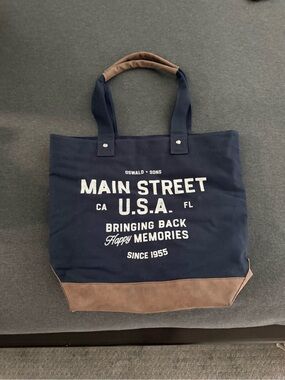 Disney Main Street Navy Canvas Tote Bag